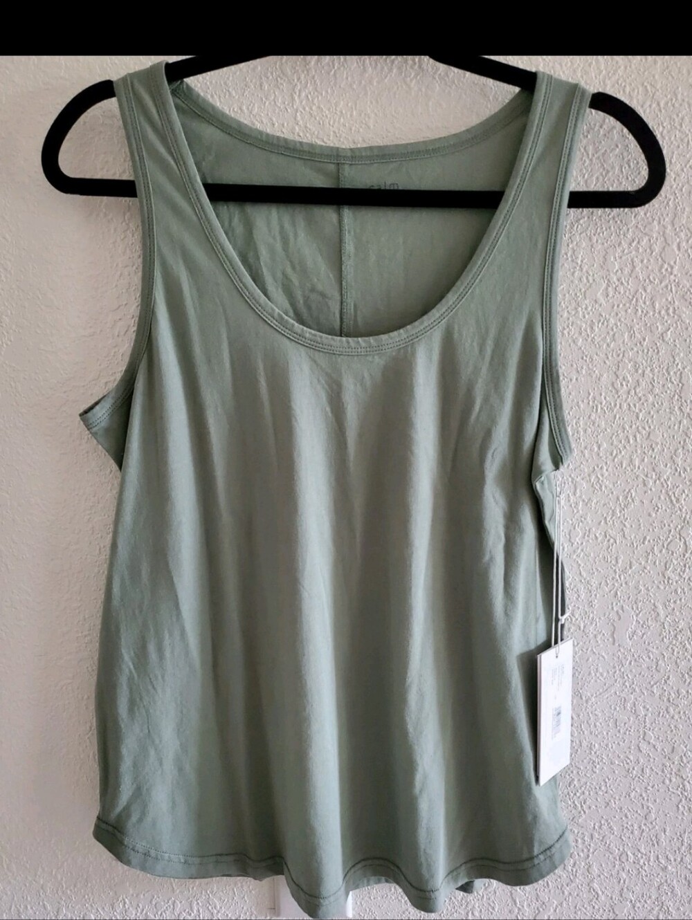 NWT Johnny Was Calme Size S Green YOGA Crew Top Scoop Neck Cotton Tank Top